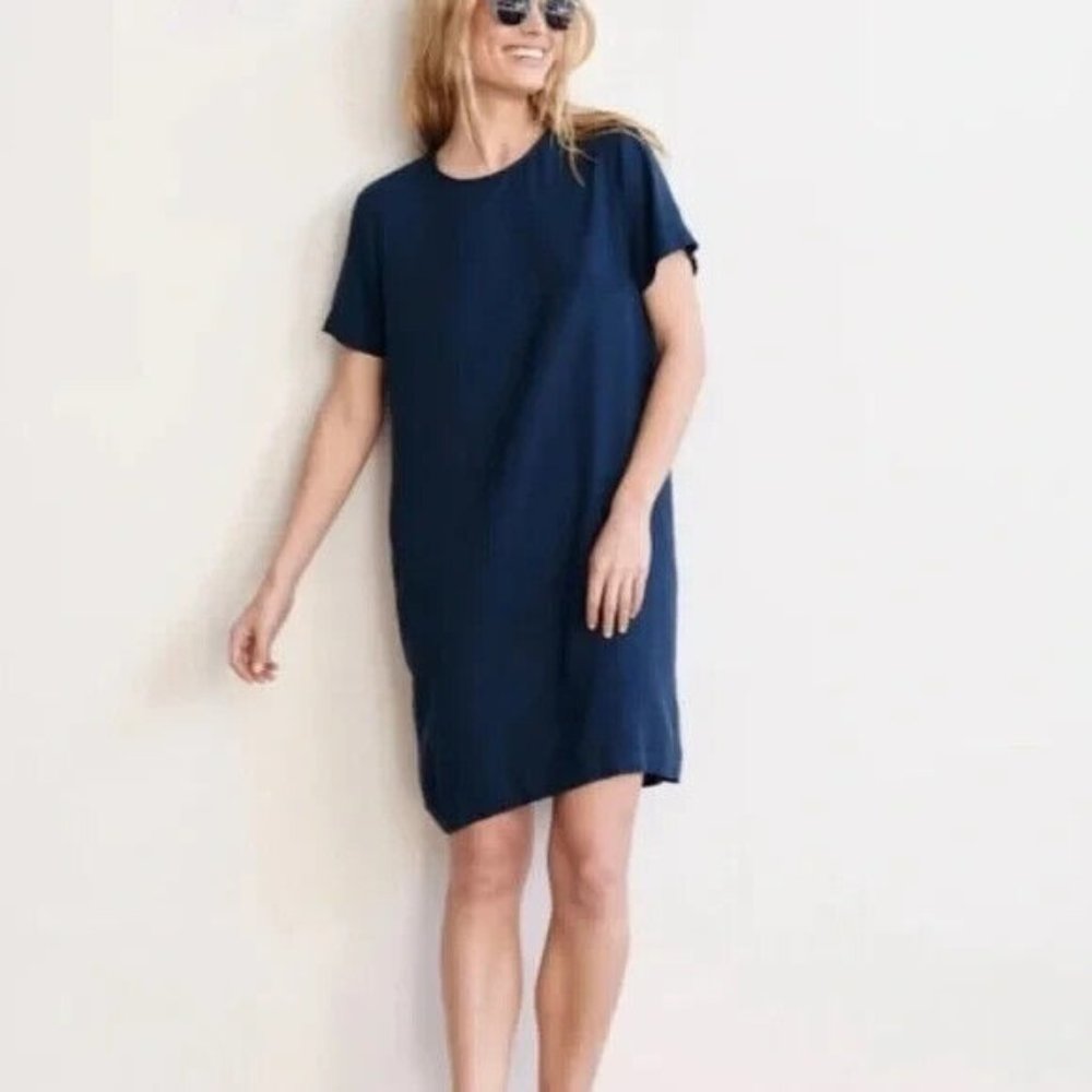 Jenni Kayne Palmer Navy Blue Short Sleeve Shift Dress, Size XL